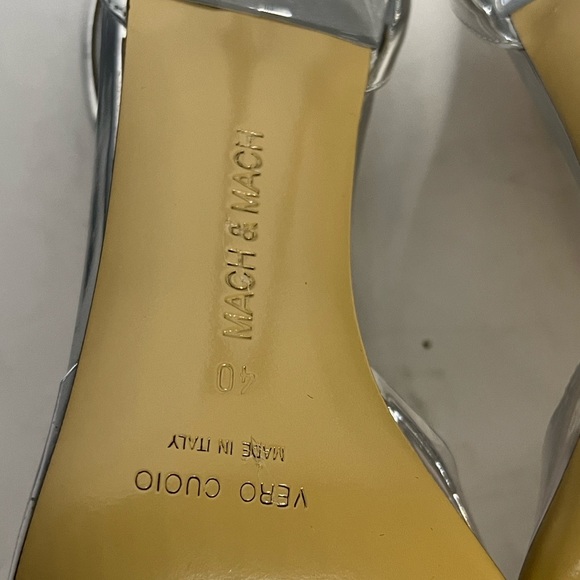 Mach & Mach Bow-shaped crystals & PVC detail Pump Clear/Silver SZ 40EU/10US NWOB - Picture 10 of 15